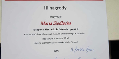 Wielki sukces flecistki Marii Siedleckiej - VII Świętokrzyski Festiwal Instrumentów Dętych w Kielcach